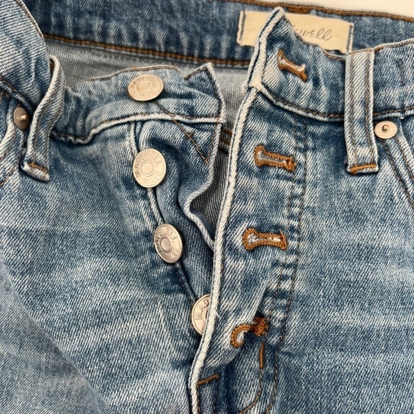 Madewell Wide-Leg Button Fly Rough Hem Crop Jeans Size 23 Women’s - Picture 6 of 9